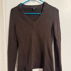 Banana Republic Dark Brown V-Neck Sweater